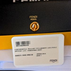 Fendi Continental Wallet Black Leather